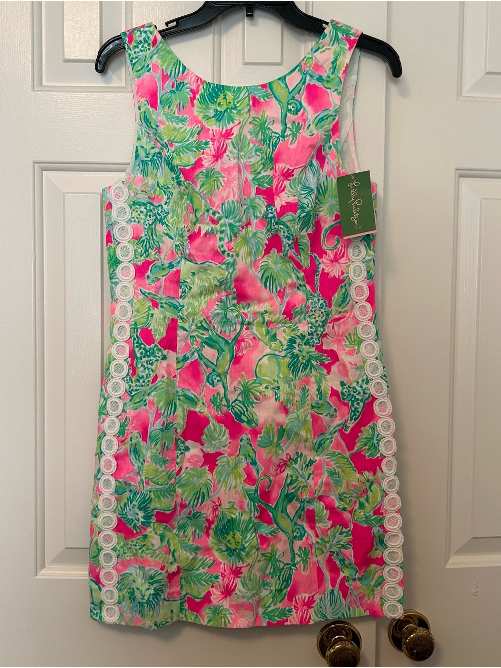 Lilly Pulitzer Mila Shift Dress Lace Raz Berry Catty Shack Print Size 2 NWT
